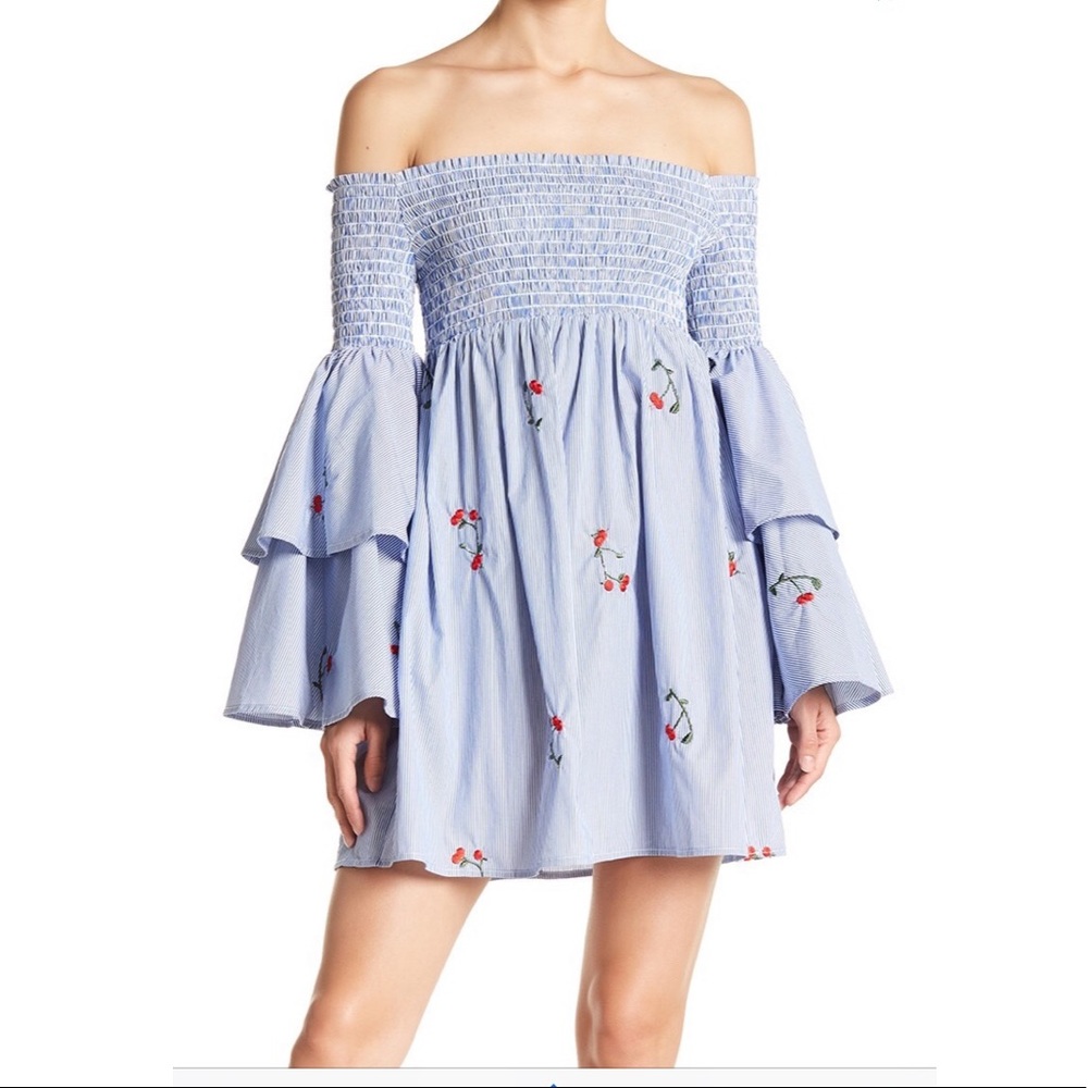 Off-the-Shoulder Tiered Bell dress